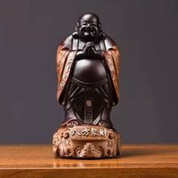 LISM 黑檀木雕弥勒佛摆件实木八方笑佛像