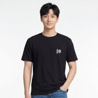 真维斯 NX-61-173B09 美式字母印花 黑色 3XL 短袖T恤