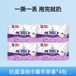 花仙子 湿巾拖布拖地清洁巾抗菌擦地巾一次性免手洗12包