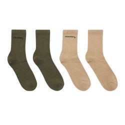 Dickies DK010435 情侣中筒袜 军绿/沙色 2双 S