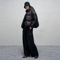 尹默 商场同款 IMM尹默冬优雅复古风90白鹅绒连帽短羽绒服 IAFD03303