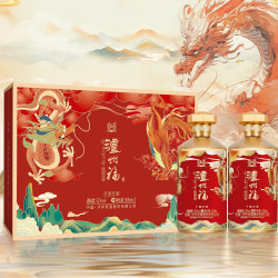 泸州老窖 浓香型  52度 500mL 2瓶 泸州福 千福万寿 龙凤呈祥