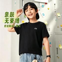 李宁 儿童夏装女童短袖中大童运动生活系列童装上衣童装男童T恤