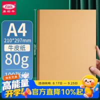 易利丰 100张a4牛皮纸80g 牛皮打印纸 牛皮凭证封面纸 手工绘画牛皮卡纸 书皮纸包装纸