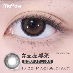 moody 美瞳半年抛大直径冷泡乌龙日不落彩色隐形眼镜1片定轴高光