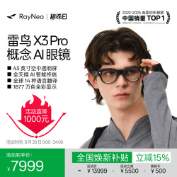 雷鸟智能眼镜 雷鸟RayNeo X3 Pro 概念AI眼镜真无线双目全彩显示光波导AR眼镜翻眼镜便携XR眼镜