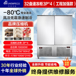 华恩贝科 商用低温速冻柜急冻风冷无霜保鲜柜生胚包子饺子油条冰淇淋海参海鲜海产品-45度冷冻冰柜 【工程