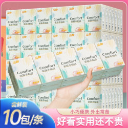 浣馨 精致便携式手帕纸小包卫生纸4层餐巾纸卫生纸10包实惠装餐巾纸巾
