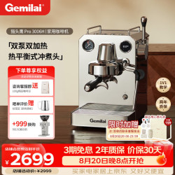 GEMILAI 猫头鹰G3006H咖啡机 家用半自动咖啡机小家电 双泵双加热水镜银