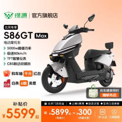 绿源 S86 GT Max高性能电动摩托车高端智能电摩通勤外卖旗舰新品电动车 S86 GT MAX