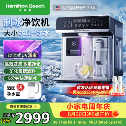 Hamilton Beach 制冰净水器加热直饮一体机即热制冷台式净饮机热水壶家用办公室免安