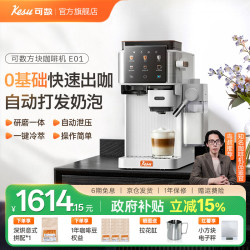 Kesu 可数方块意式半自动咖啡机办公室美式一键自动打发奶泡冷热双萃家用小型研磨一体式咖啡机E01 【