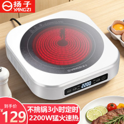 扬子 家用电磁炉轻音低噪烹饪 2200W爆炒火力 9挡火力调节多功能电陶炉大功率电磁灶