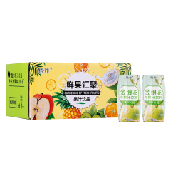 泉荃 酷炸 金银花苹果汁  便携箱装清甜果汁饮品 200ml*12盒