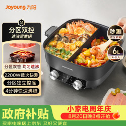 九阳 电火锅鸳鸯锅家用双区秒涮火锅