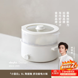 欧莱克 立时 电煮锅 电火锅 小电锅 一体火锅煎炒蒸煮一体多功能锅家用电热锅宿舍小型泡面锅电炒锅 5L