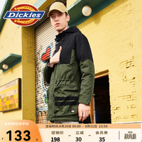 Dickies 字母印花棉衣外套 男式休闲百搭外套 棉服男 9459 黑色 （宽松版型） S