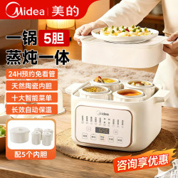 美的 电炖锅陶瓷炖盅隔水炖煲汤炖汤一体3-4人电砂锅电煮锅家用4-6人辅食锅煮粥