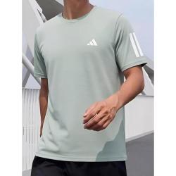 adidas 短袖T恤男装2026夏季新款运动服透气跑步训练健身上衣
