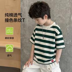 小猪班纳 男童纯棉短袖T恤