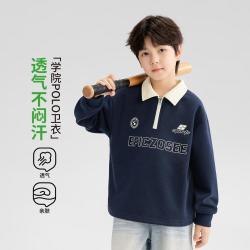 ZOSEE 男童polo衫卫衣春秋儿童中大童秋装翻领透气校园秋季上衣童装