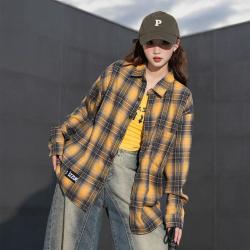 I.T izzue女式衬衫格子长袖衬衫秋季新款百搭早秋衬衫女长袖女装