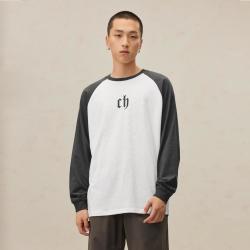 CHINISM 秋季t恤纯棉透气撞色拼接上衣潮范儿