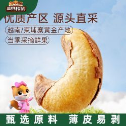 三只松鼠 量贩装紫皮腰果400g*1袋带皮果仁零食原味坚果零食