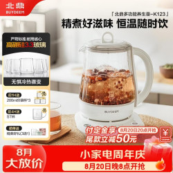 北鼎 养生壶中药壶多功能养生壶恒温壶迷你玻璃煮茶器煮茶壶烧水壶1.5L K123本白色
