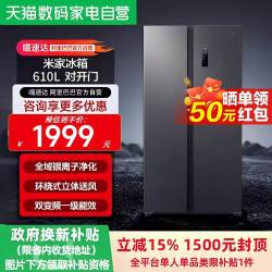 米家 BCD-610WKMP 610L对开门 全域抗菌净化 冰箱