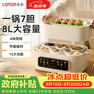 LOTOR 徕多电炖锅煮粥煲汤锅家用陶瓷全自动隔水炖盅燕窝婴儿辅食锅3人4煮粥神器蒸炖一体