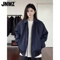 JNWZ 藏青色 复古短款飞行夹克