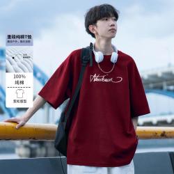 我的速度 韩系cityboy纯棉短袖t恤男夏季宽松圆领重磅半袖潮牌体恤