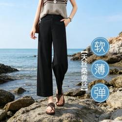 ESE-Y 垂坠显瘦高弹软薄休闲裤女26夏季新九分窄版直筒裤
