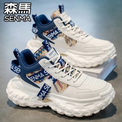 森馬 森马网红爆款男鞋夏季高帮运动休闲男士跑步轮胎厚底增高老爹潮鞋
