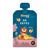 PLUS会员：禾泱泱 婴幼儿果泥 桃桃香蕉苹果泥100g 2阶水果桃桃香蕉苹果泥