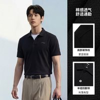 李宁 POLO衫男商务短袖夏季男装翻领上衣透气T恤纯棉半袖运动服男