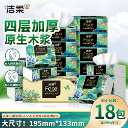 洁柔 油画系列 抽纸 4层*80抽*48包(195*133mm)