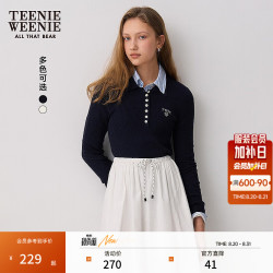 TEENIE WEENIE 女装Polo领针织衫 藏青色 S 160