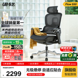 永艺 撑腰椅Flow550 人体工学电脑椅 全网电竞椅午休可躺办公椅 550全网无搁脚-黑-整椅