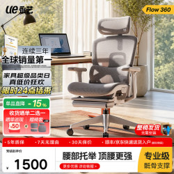 永艺 Flow360人体工学椅坐椅电脑椅子护腰人工力学座椅久坐办公电竞椅 Flow360雾灰 骶骨撑腰+5D扶手+魔毯腿托