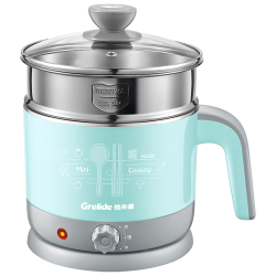 Grelide Q1203 304不锈钢 1.2L带蒸笼 电煮锅