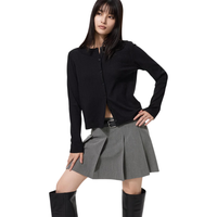 优衣库 483766 女装打褶裙裤 深灰色 S