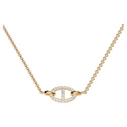 APM Monaco 金黄色Maille Marine项链猪鼻子生日礼物