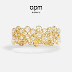 APM Monaco 金黄色不规则气泡Les Bulles d'Eau手链手饰