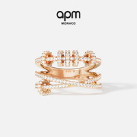 APM Monaco 玫瑰金色Piercing多圈时来运转戒指女 对戒 生日礼物