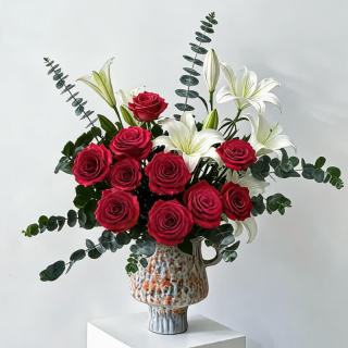 京东鲜花 玫瑰康乃馨六初花混合鲜切花 10枝+10枝+10枝