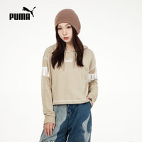 PUMA 连帽卫衣女休闲宽松运动服短款套头衫 847706-42 L码