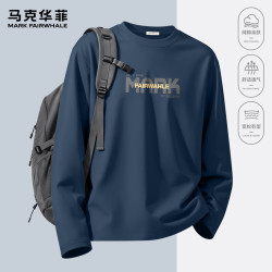 马克华菲 男士100%纯棉长袖T恤衫