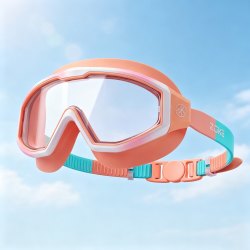 洲克 儿童泳镜大框女童防水防雾高清zoke女孩专业游泳眼镜男童泳衣